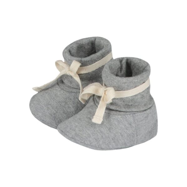 gray-label-Baby-Ribbed-Booties-GOTS-grey-melange-zijkant.