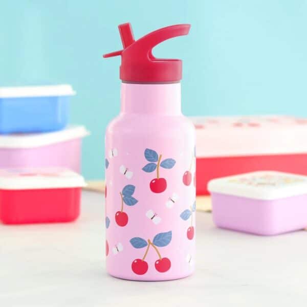 a-little-lovely-company-thermische-drinkfles-kersen-sfeerbeeld.
