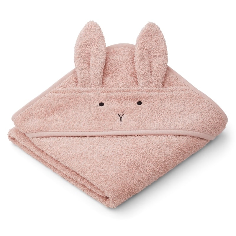 liewood-hooded-towel-albert-rabbit-roze