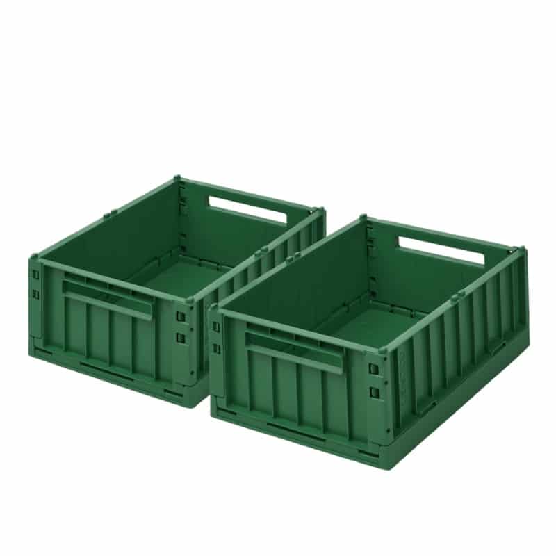 Liewood-Weston-Storage-Box-M-2-pack-garden-green-open