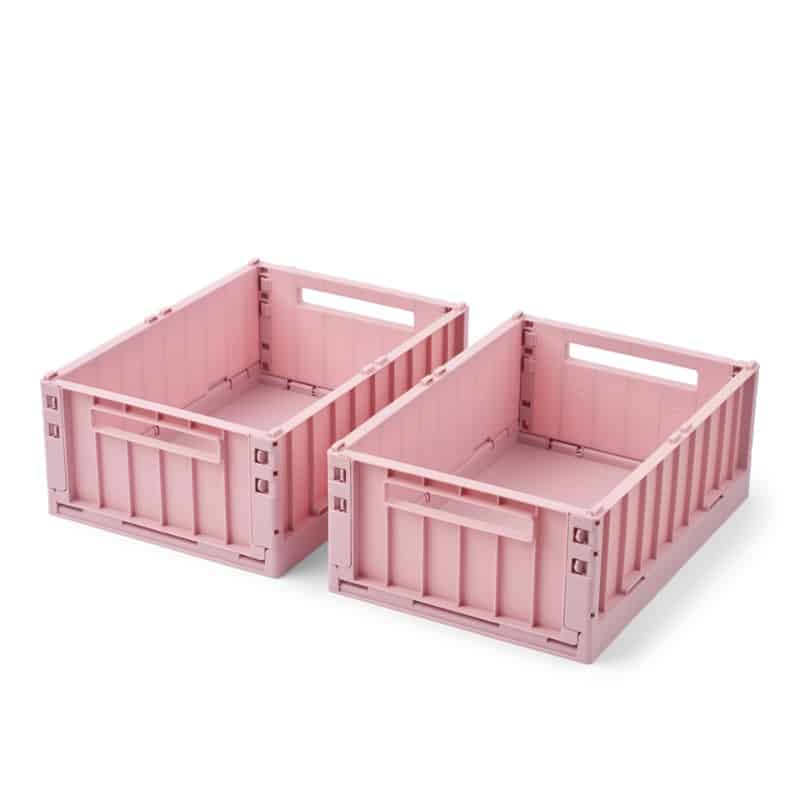 Liewood-Weston-Storage-Box-M-2-pack-rose-blush-open